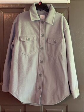 Joie Lilac Button-Down Shirt Jacket